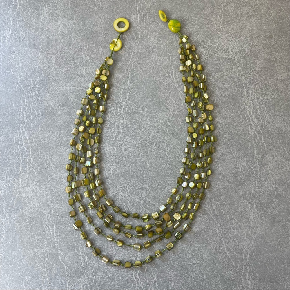 Vintage Green Multi-Strand Necklace (Polished Stones) - Picture 7 of 8
